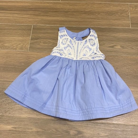 Max Studio Girl Blue Tunic Lace Top Pink Legging Outfit Size 3T - Picture 4 of 5